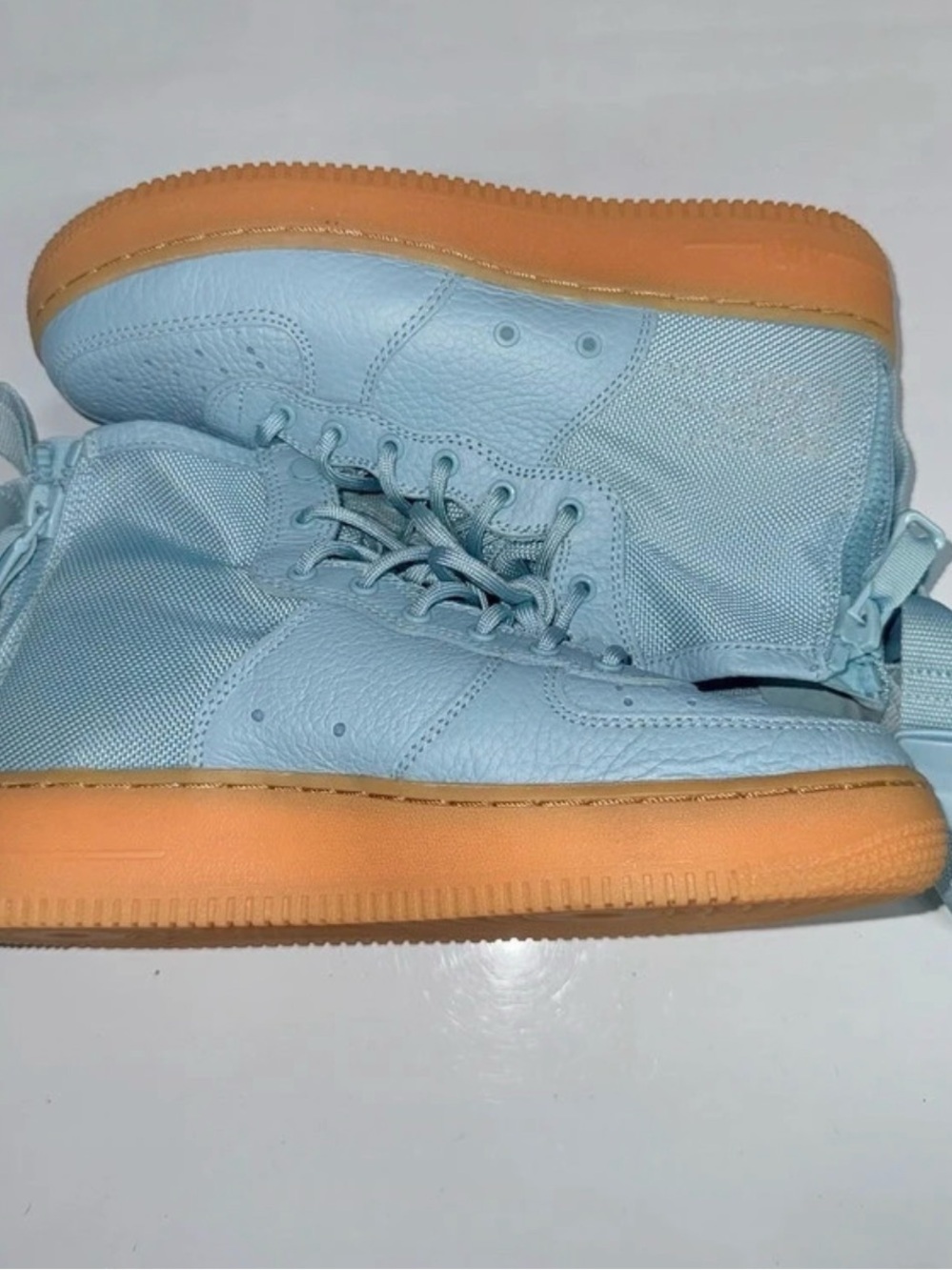 Nike Kids Light Blue High-Top Sneakers with Gum Sole